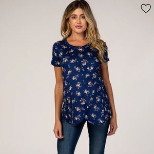 Navy Floral Maternity/Nursing Top